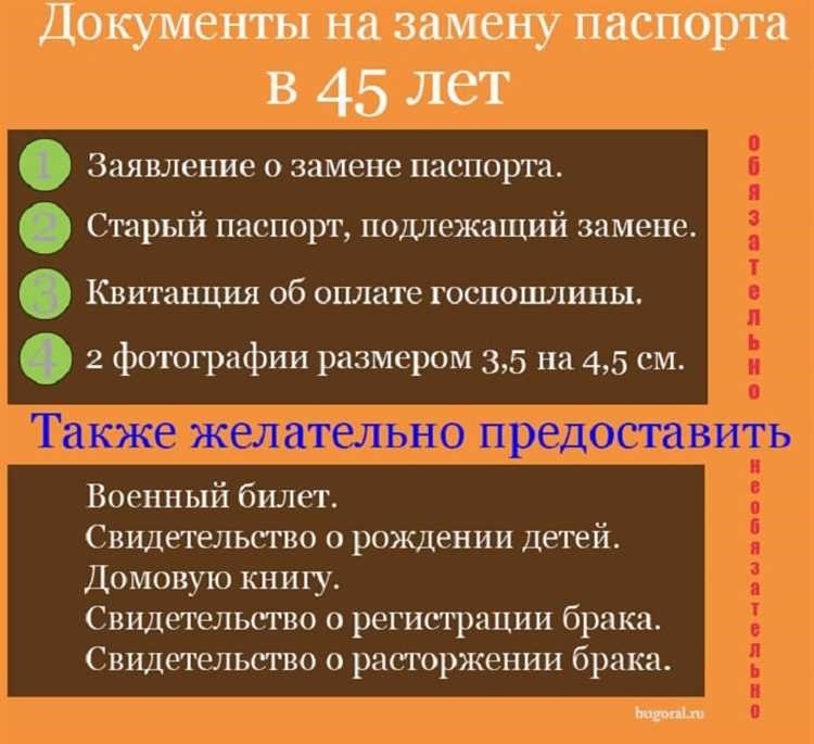 Как и где заменить паспорт в 45 лет полезная информация и советы